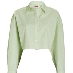 Andrea Cropped Striped Poplin Shirt | LIDAAN